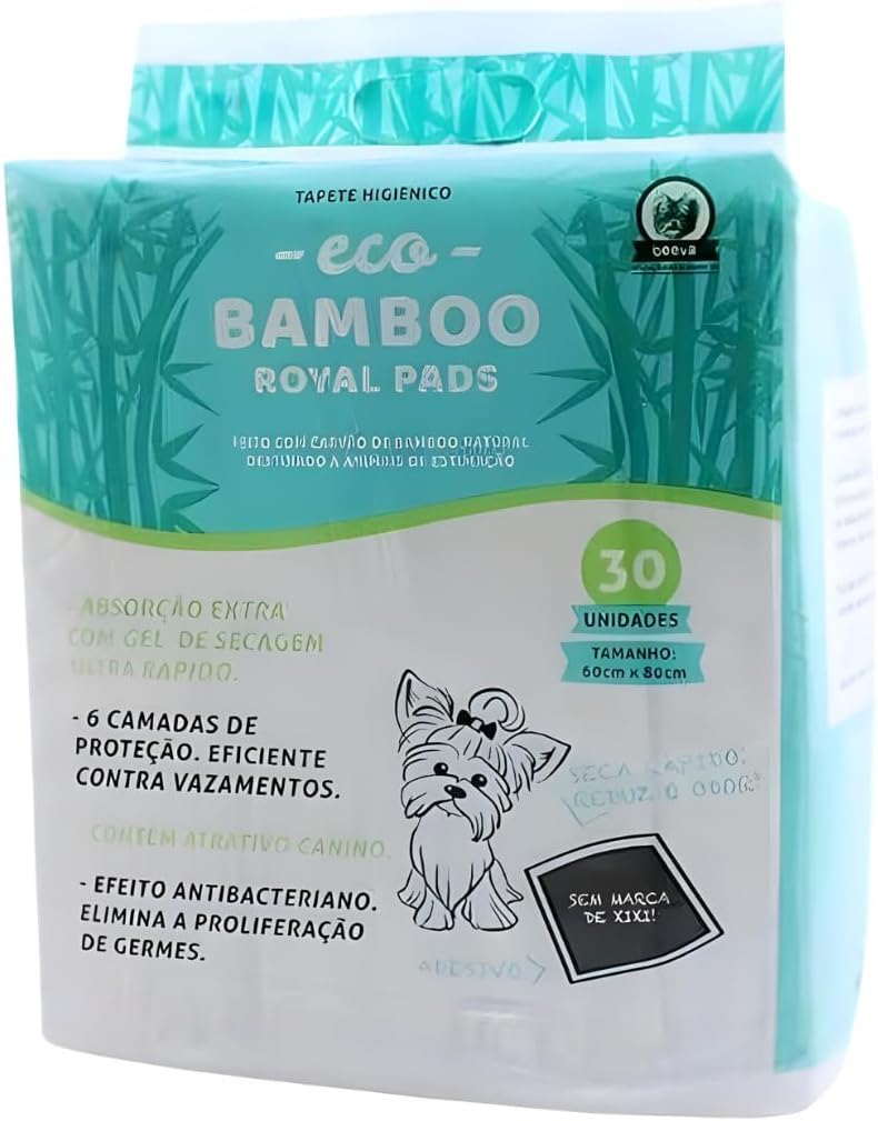 BEEVA Tapete Higiênico Beeva Eco Bamboo Royal Pads 60X80Cm Para Cães