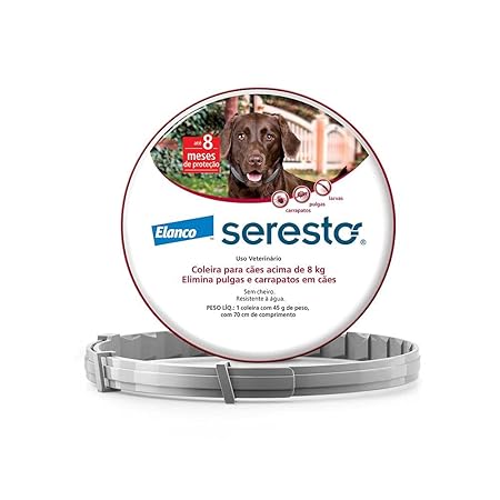 Coleira Seresto® anti-carrapatos e pulgas para cães acima de 8kg